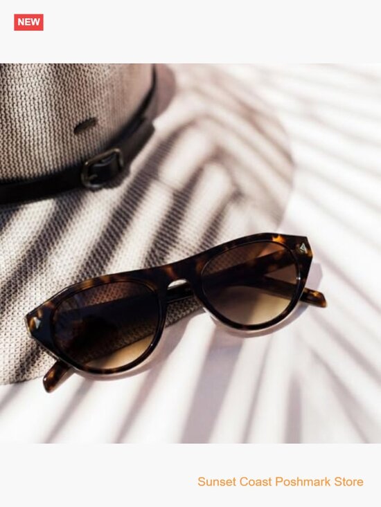 Retro Oval Cat Eye Sunglasses with UV400 Protection Lightweight for Travel or main image 4